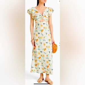 SOLID & STRIPED Floral Print linen blend Maxi Dress